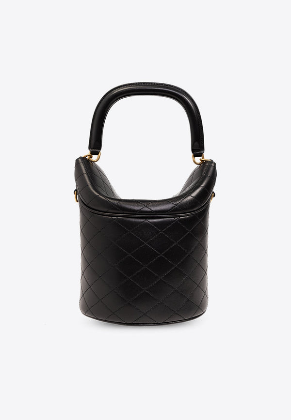 Gaby Quilted Leather Bucket Bag