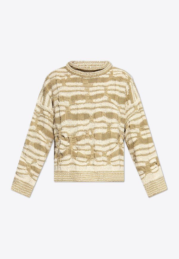 Distorted Stripe Knitted Sweater
