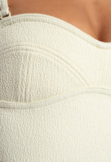 Textured Nylon Bustier Bodysuit