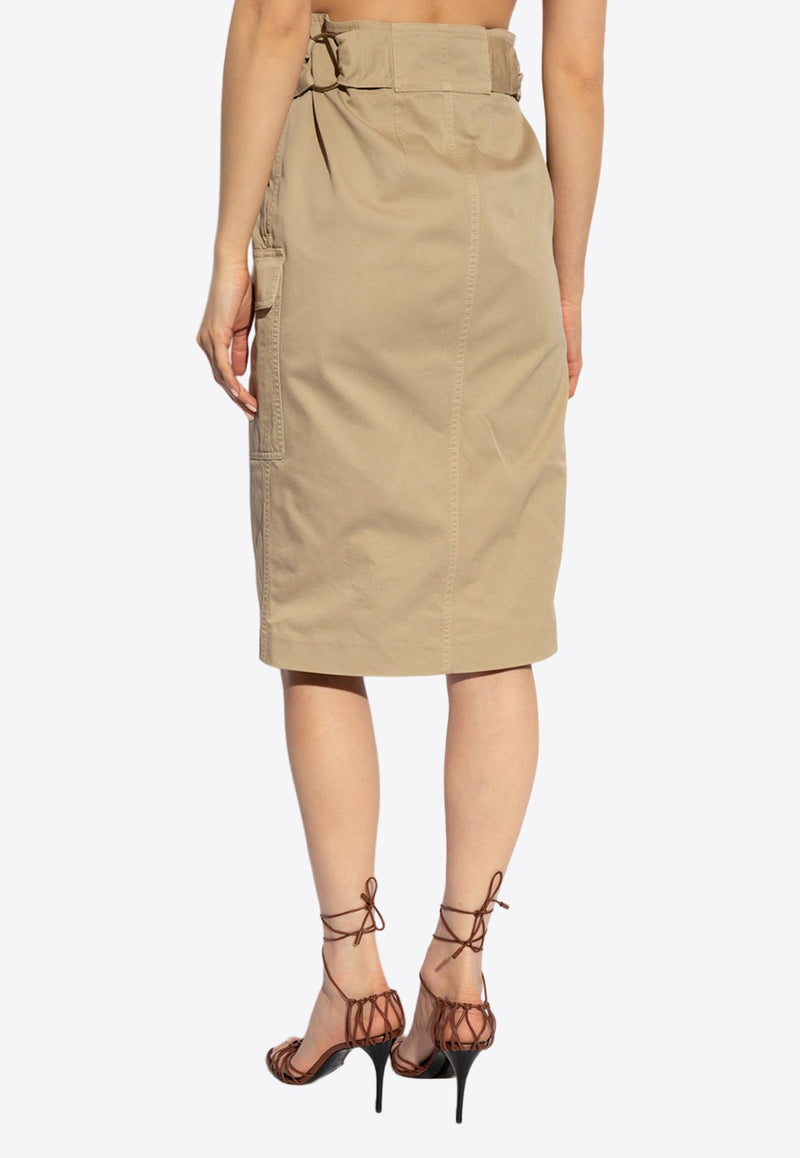 High-Waist Paperbag Pencil Skirt
