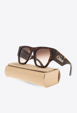 Naomy Tortoiseshell Square Sunglasses