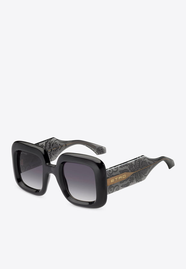 Paisley Square-Frame Sunglasses