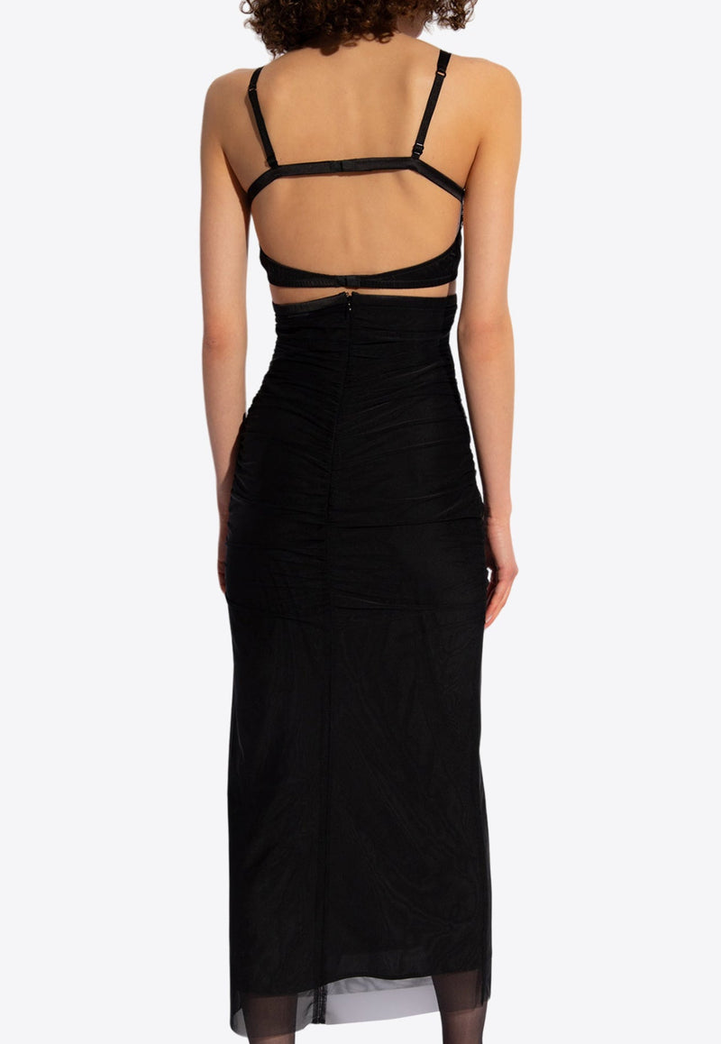 Bustier-Style Sheer Midi Dress