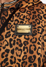 Leopard Print Drawstring Hoodie
