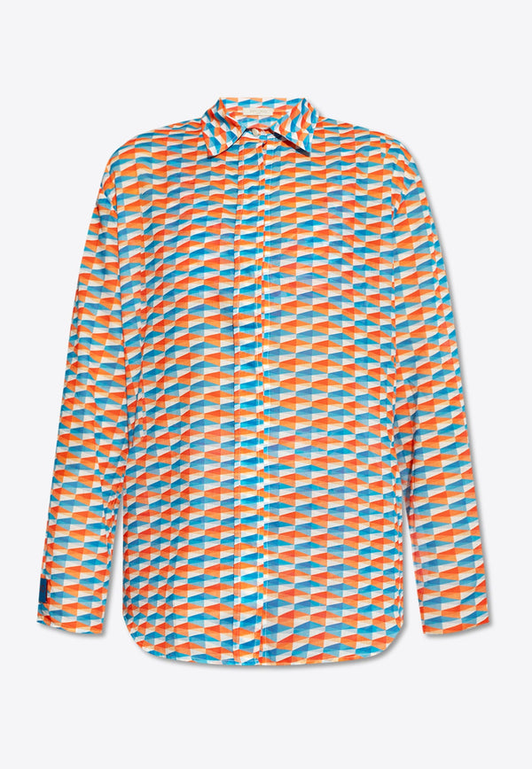 Lona Diamond Print Beach Shirt