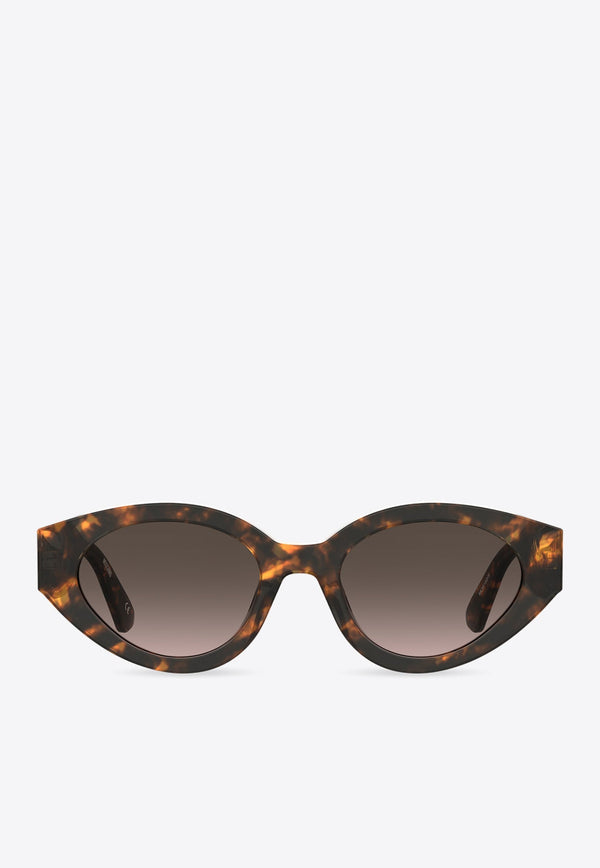 Logo Lettering Oval-Shaped Sunglasses