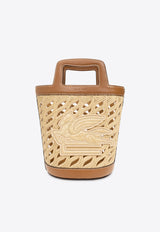 Coffa Raffia-Woven Bucket Bag