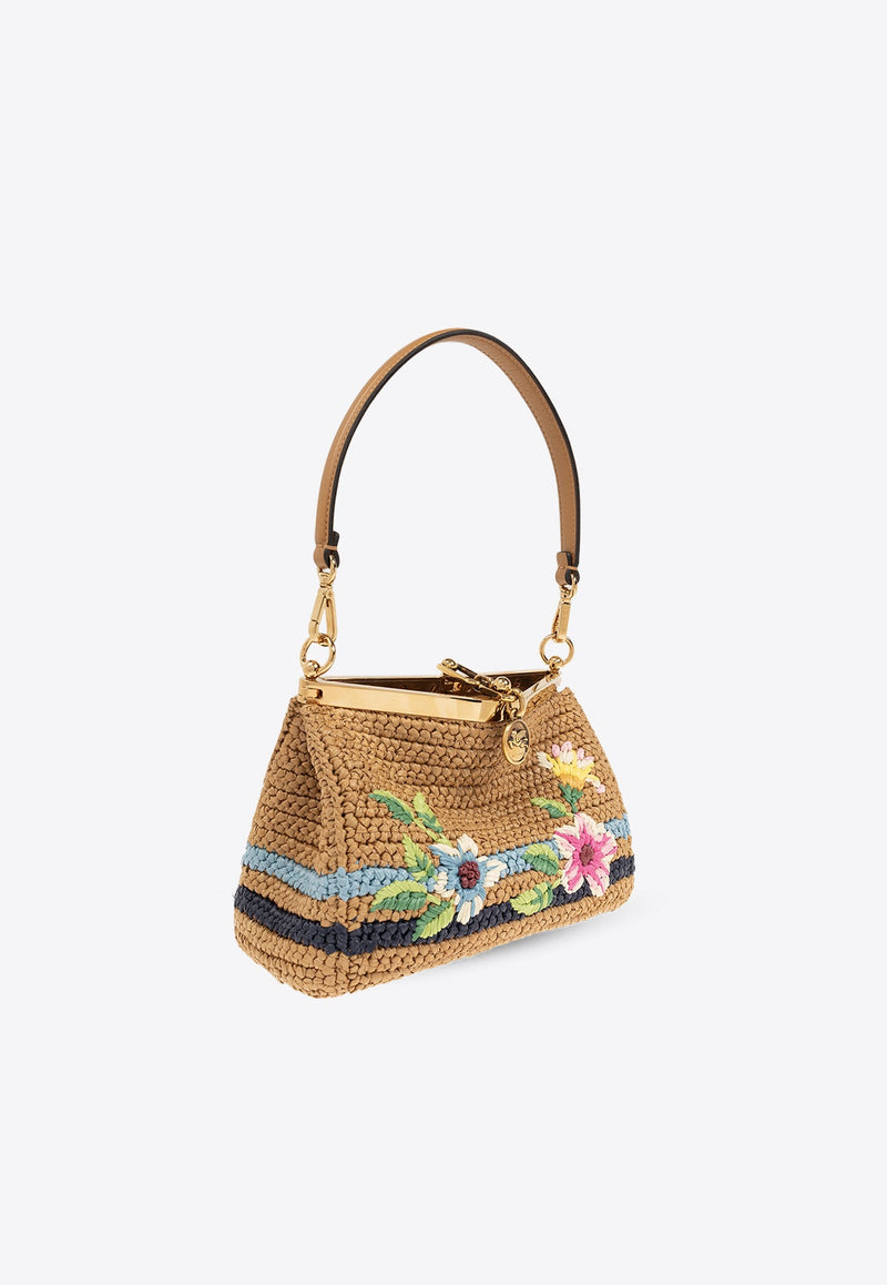 Mini Vela Raffia Shoulder Bag