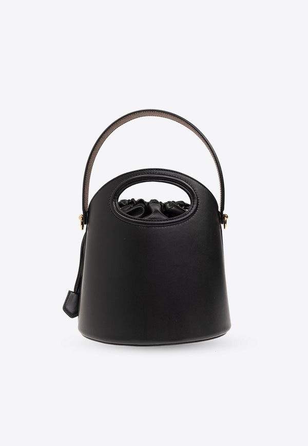 Medium Saturno Leather Bucket Bag
