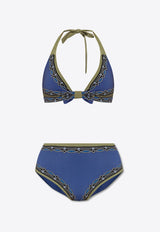 Graphic Print Halterneck Bikini