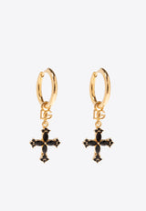 Cross Pendant Hoop Earrings