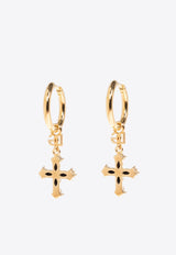 Cross Pendant Hoop Earrings