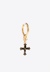 Cross Pendant Hoop Earrings