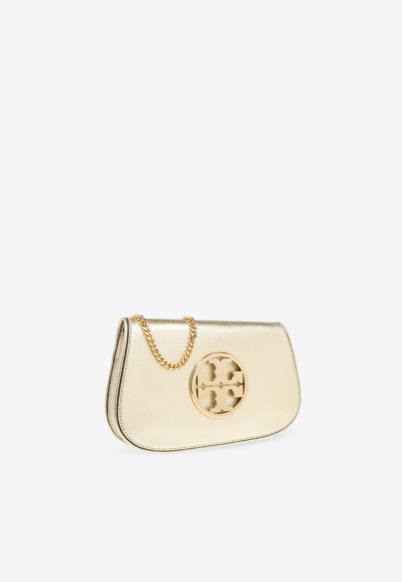 Reva Metallic Leather Clutch Bag