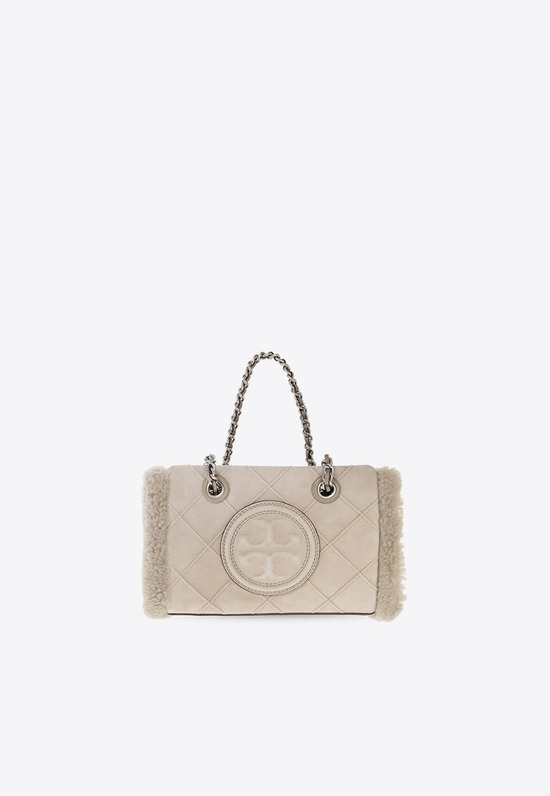 Mini Fleming Shearling-Trimmed Shoulder Bag