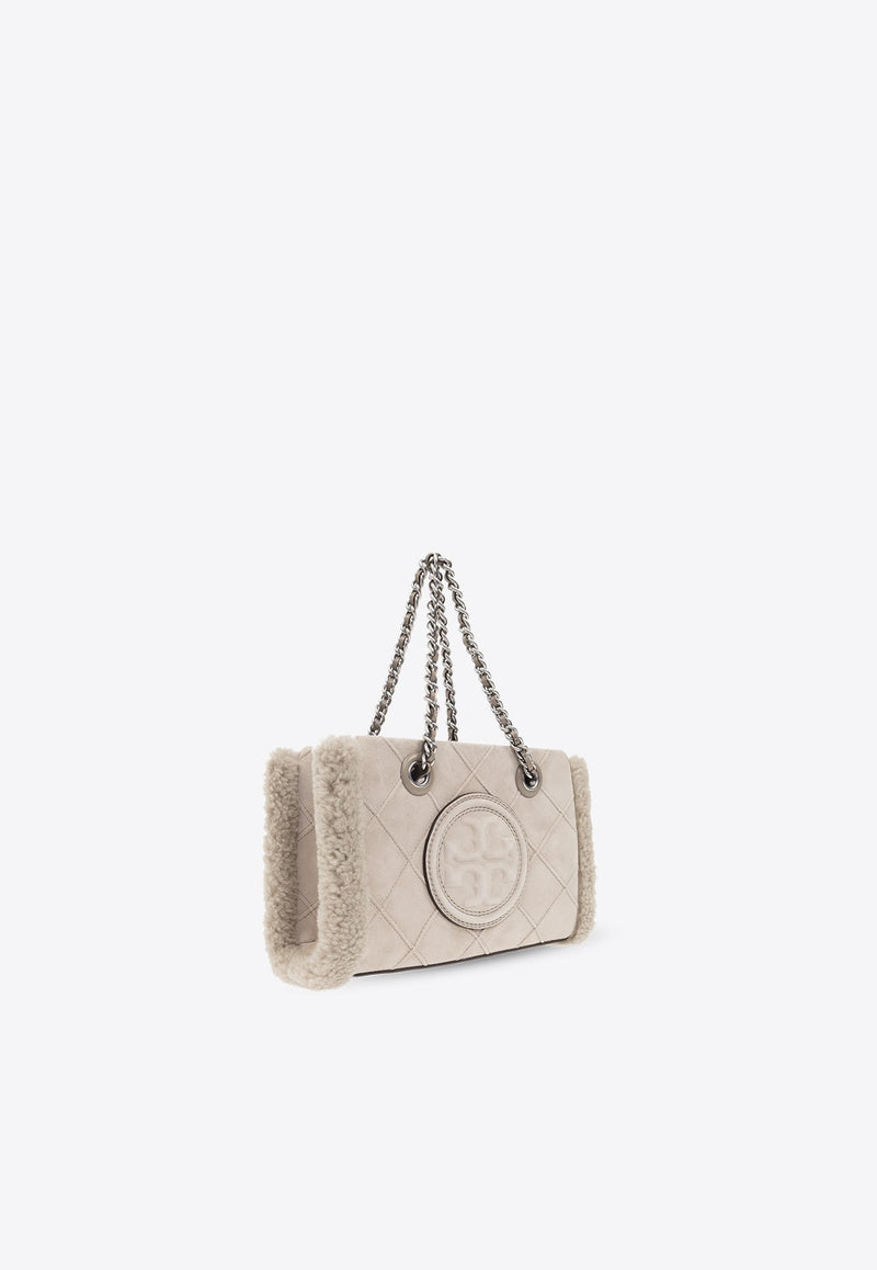 Mini Fleming Shearling-Trimmed Shoulder Bag
