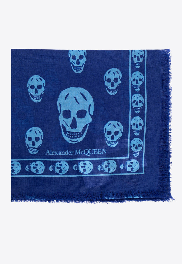 Skull Print Wool Scarf