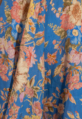 August Floral Print Strapless Midi Dress