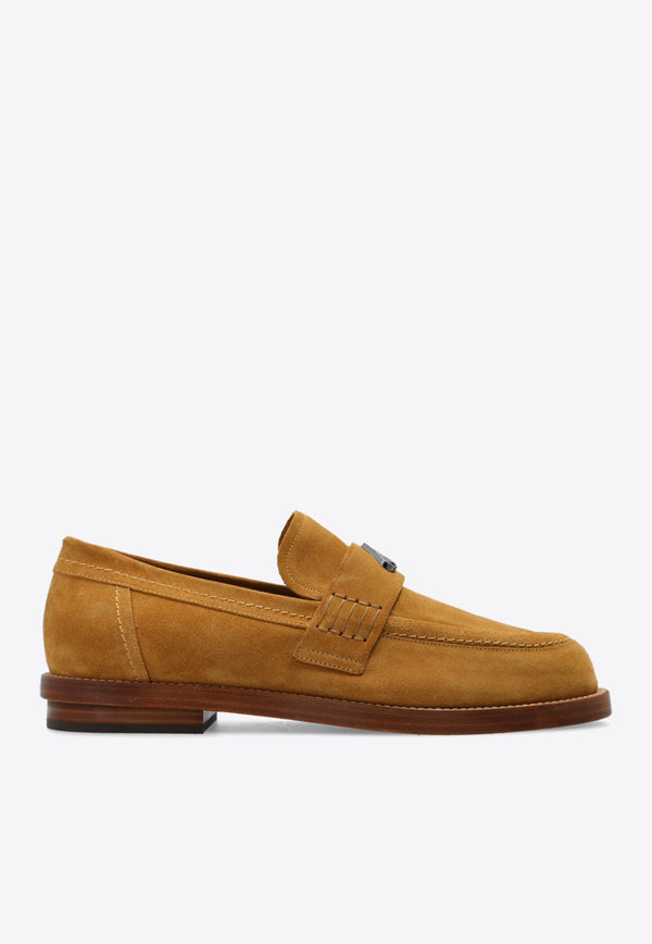 Seal Logo Suede Loafers