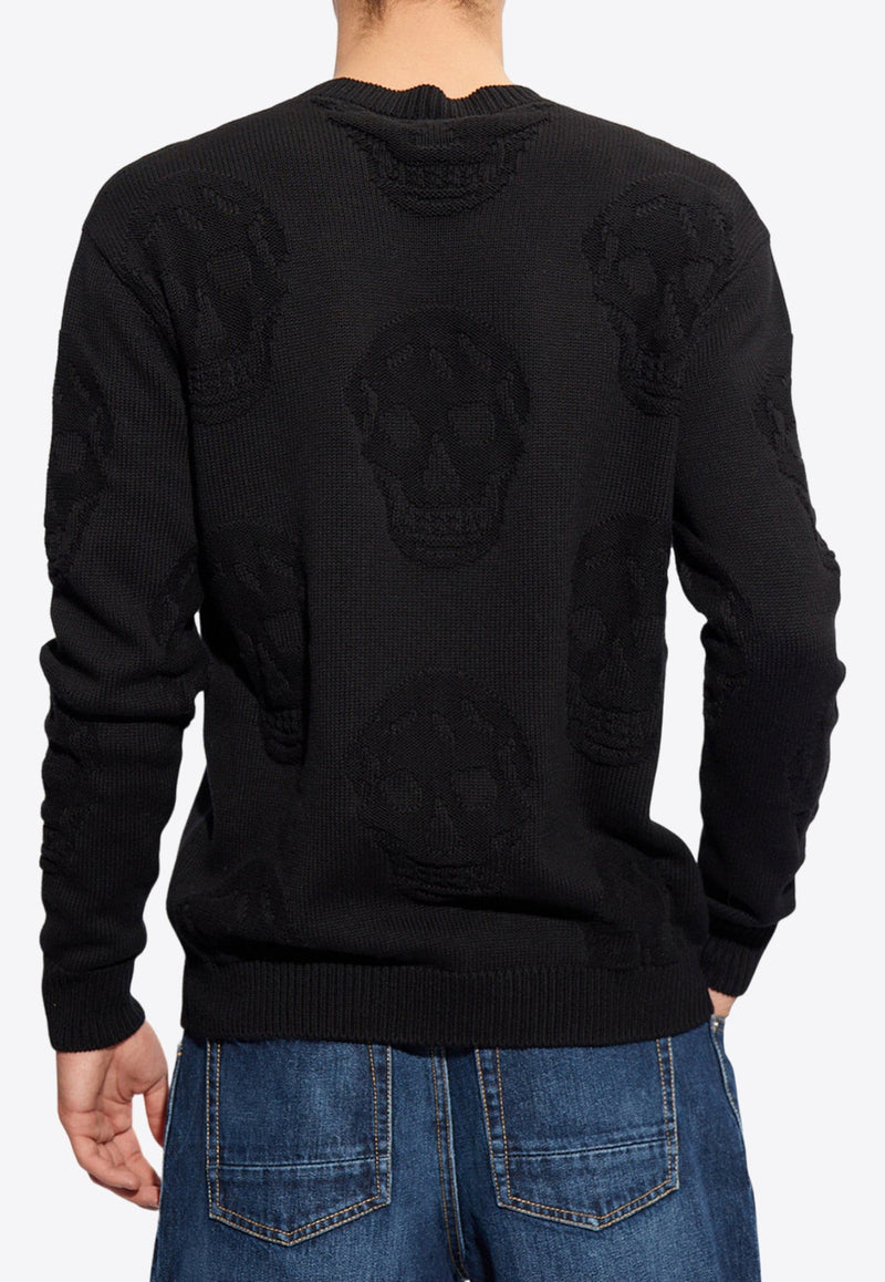 Jacquard Skull Crewneck Sweater