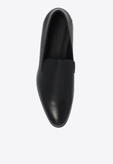 Metal Heel Leather Loafers
