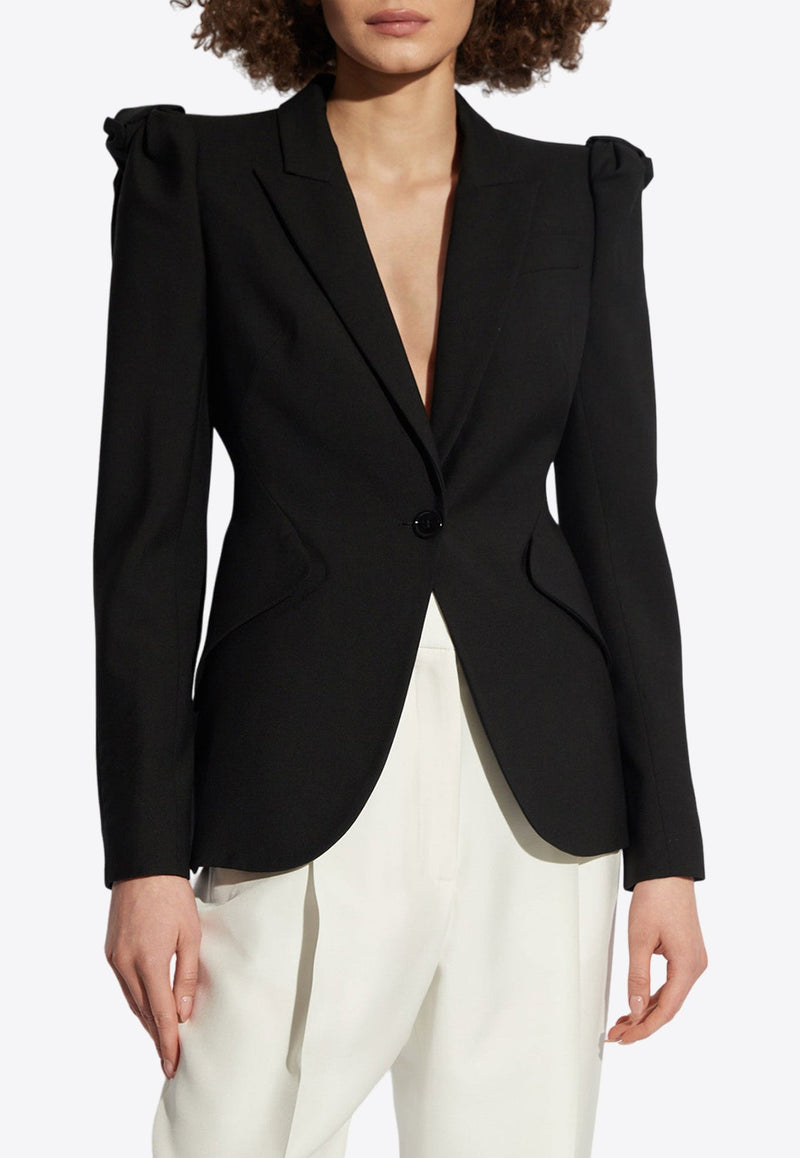 Single-Breasted Blazer with Knot Detail