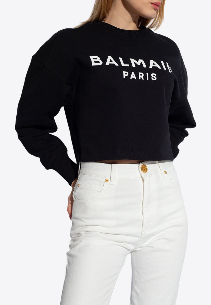 Logo Print Cropped Sweatshirt