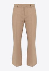 Pleat-Front Flared Pants