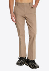 Pleat-Front Flared Pants