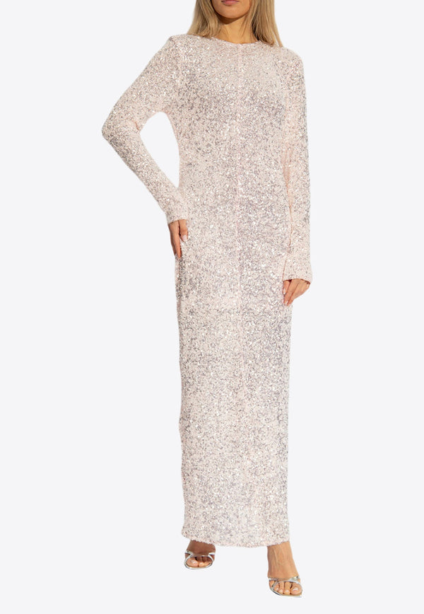 Open-Back Sequined Maxi Dress