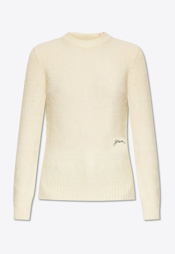 Egret Brushed Alpaca Sweater