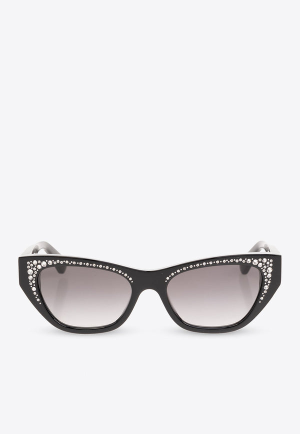 Crystal Paved Cat-Eye Sunglasses