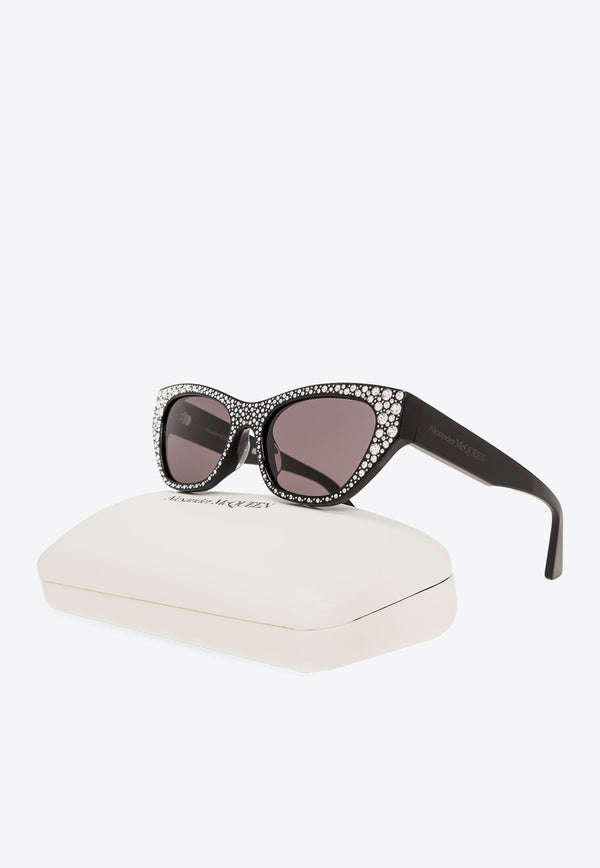 Crystal Paved Cat-Eye Sunglasses