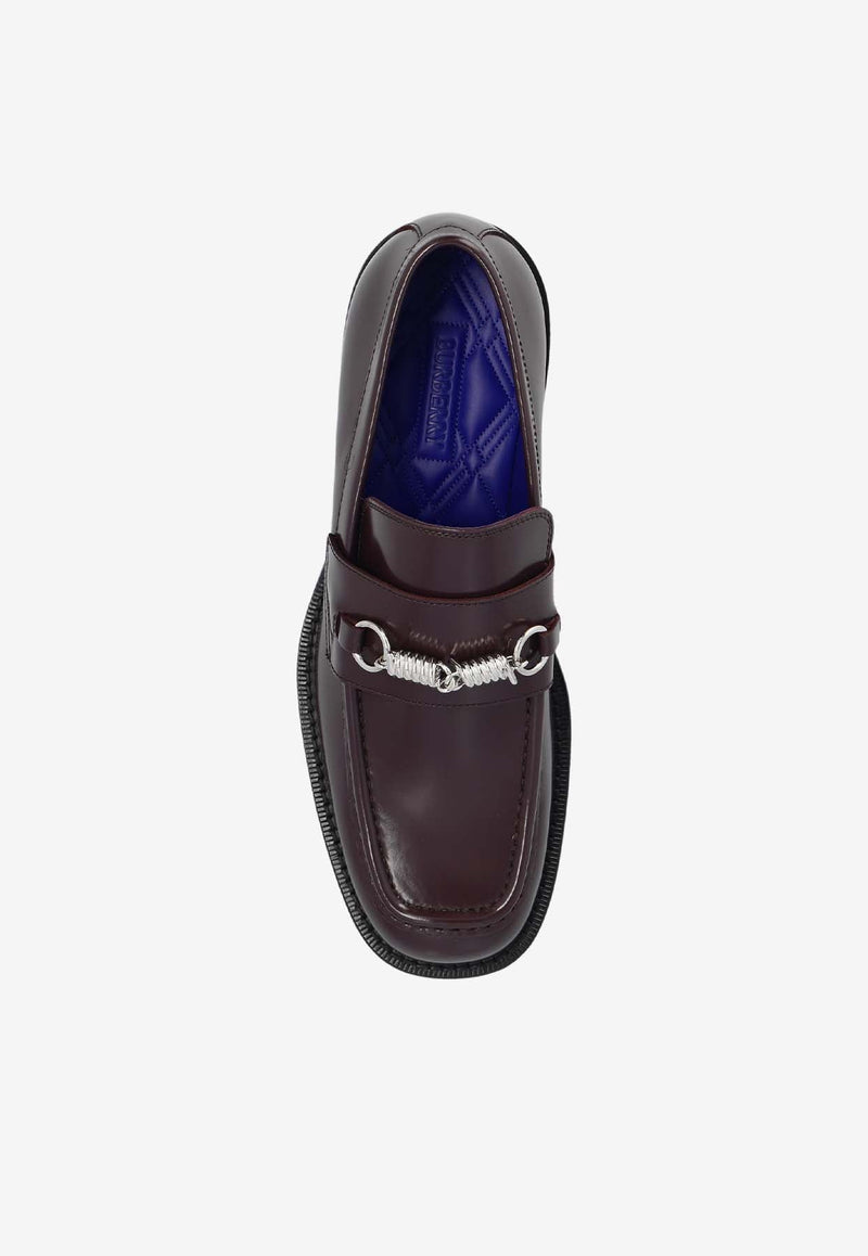 Barbed Wire Calf Leather Loafers