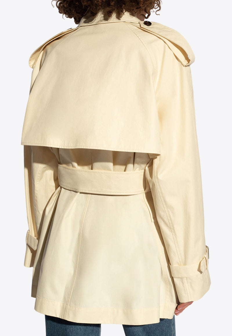 Double-Breasted Short Trench Coat