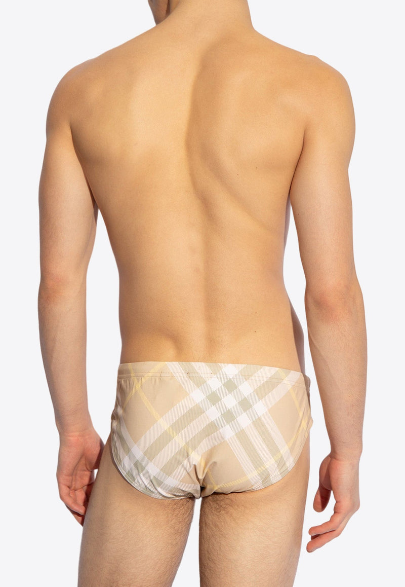 Checked Pattern Swimming Briefs