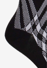 Check Pattern Wool-Blend Tights