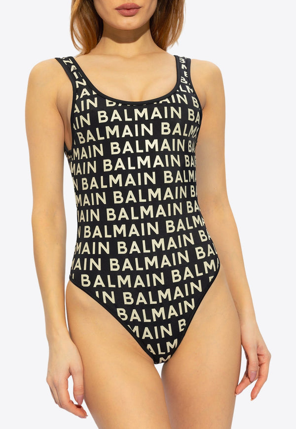 All-Over Logo Print One-Piece Swimsuit