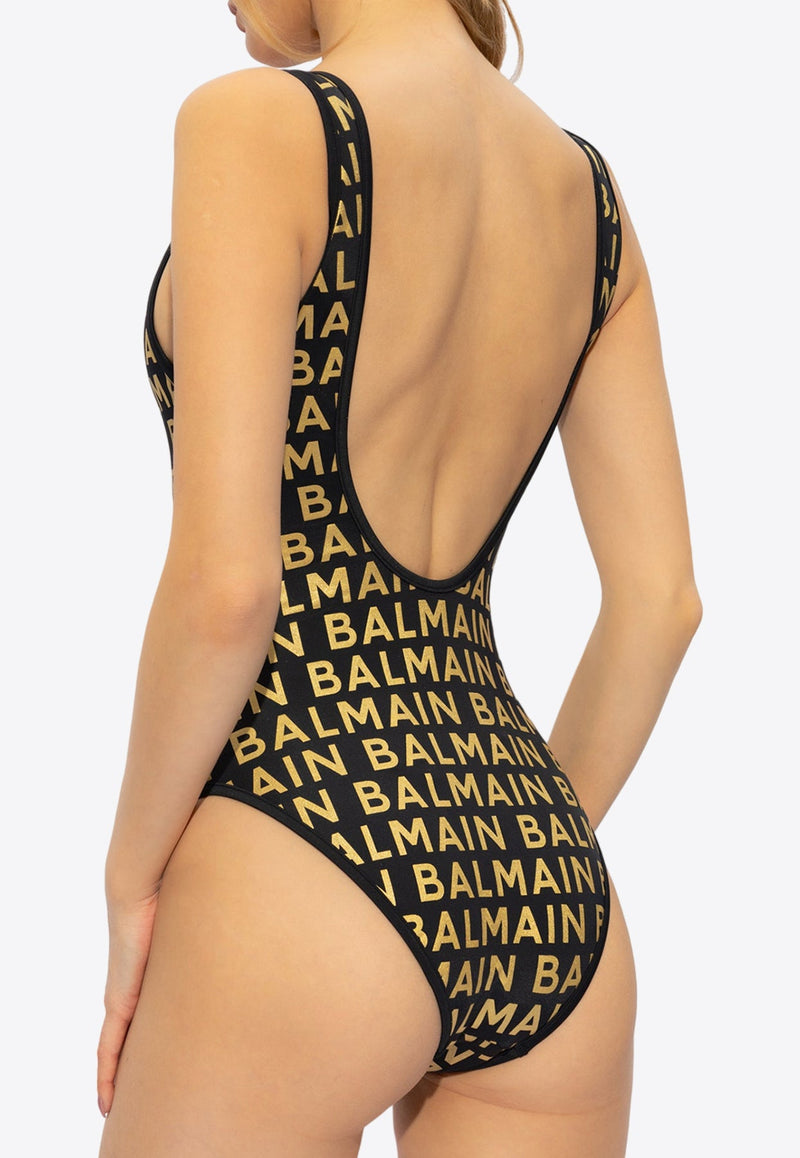 All-Over Logo Print One-Piece Swimsuit