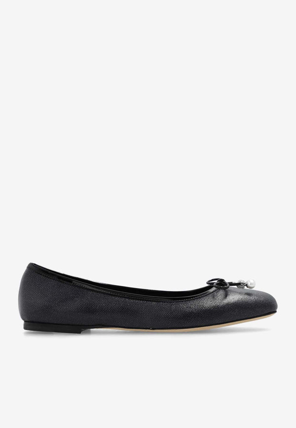 Elme Coated Denim Ballet Flats