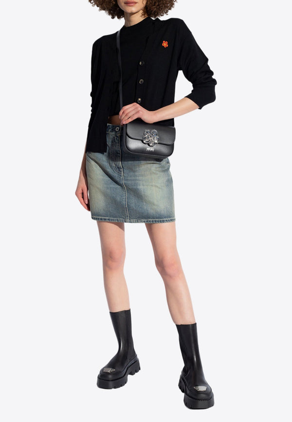 Logo Embroidered Mini Denim Skirt