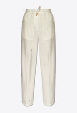 X Suna Fujita Striped Drawstring Pants