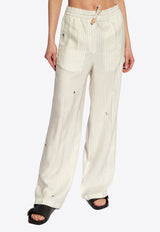 X Suna Fujita Striped Drawstring Pants