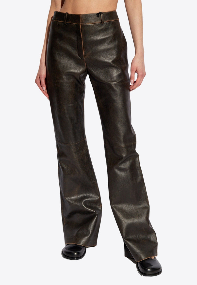 Flared Leather Pants