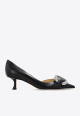 Melva Dorsay 50 Crystal Buckle Pumps in Nappa Leather