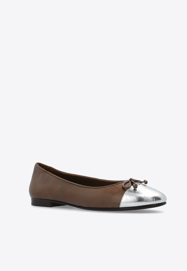 Cap-Toe Leather Ballet Flats