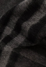 Check Pattern Fringed Cashmere Scarf