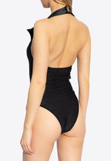 Pinstripe Lurex One-Piece Swimsuit