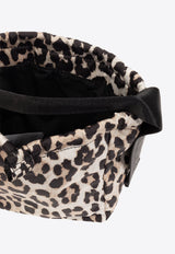 Leopard Print Webbing Tech Pouch Bag