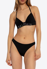 Studded Logo Halterneck Bikini